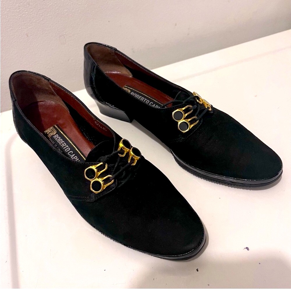 Roberto capucci Italian black loafers shoes 6.5 B - Picture 3 of 7